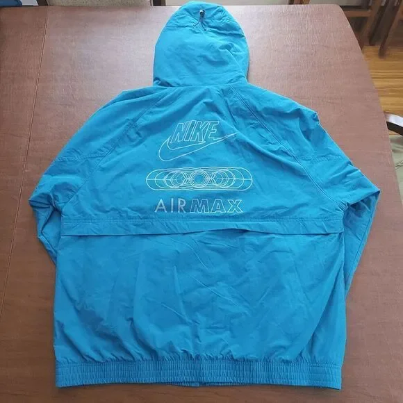 Nike Sportswear Air Max Woven Full Zip Hooded Jacket Blue FN0243-457 Men's XL